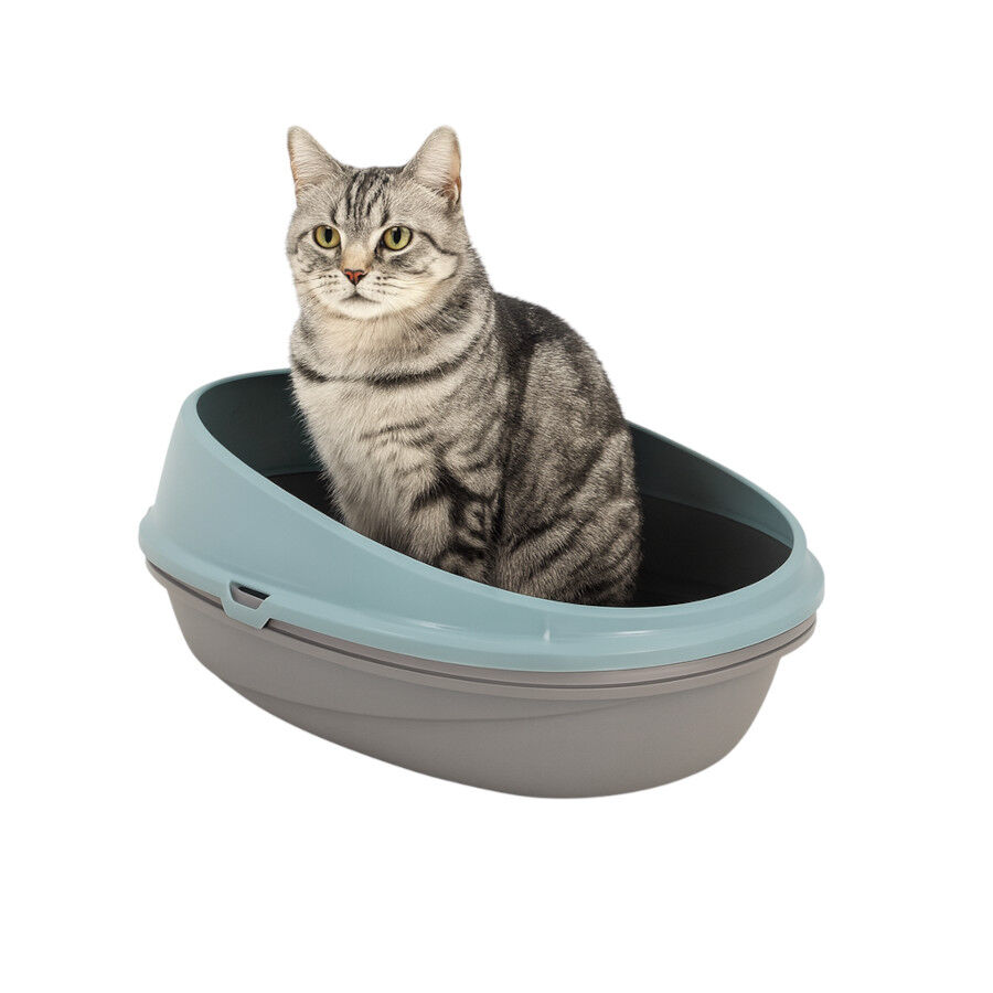 Nice Care Eco Bandeja Sanitaria Redonda Azul para gatos, , large indicador imagen numero 1